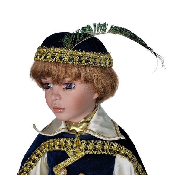Micheal Reid Porcelain Prince Doll With Regal Outfit & Feathered Hat 28" 289/600 - Picture 8 of 16